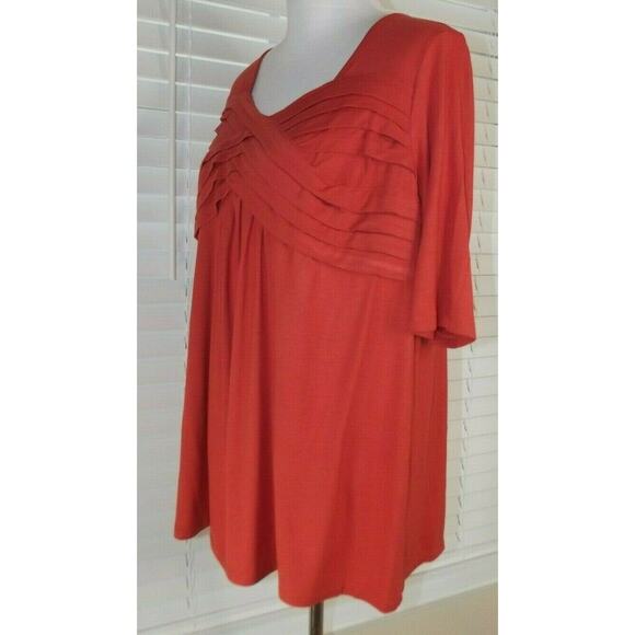NWT JESSICA LONDON Pullover Cross Front TOP - Size 12 - Autumn Orange SHIRT - Picture 2 of 10